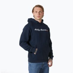 Bluza męska Helly Hansen Core Graphic Sweat Hoodie. Niebieskie bluzy bez kaptura męskie Helly Hansen, m. Za 361.50 zł.