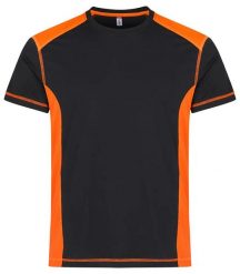 Clique Ambition-T Kontrastowy T-shirt Visib Orange z bawełny i recyklingowanego. Brązowe t-shirty męskie CLIQUE, m, bez wzorów, z bawełny, bez kołnierzyka. Za 124.66 zł.