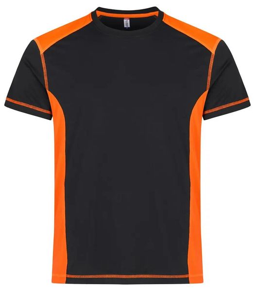 Clique Ambition-T Kontrastowy T-shirt Visib Orange z bawełny i recyklingowanego. Brązowe t-shirty męskie CLIQUE, m, bez wzorów, z bawełny, bez kołnierzyka. Za 124.66 zł.