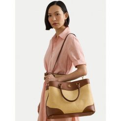 Torebka LAUREN RALPH LAUREN. Brązowe torebki klasyczne damskie Lauren Ralph Lauren, bez wzorów, bez dodatków. Za 2,089.00 zł.