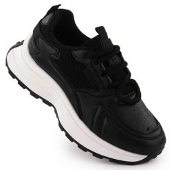 Buty sportowe na platformie czarne Big Star NN274A106. Czarne buty sportowe na co dzień damskie bez wzorów. Za 228.69 zł.