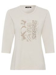 Olsen Koszulka w kolorze beżowym rozmiar: 36. Brązowe bluzki damskie Olsen, bez wzorów, z bawełny, bez kołnierzyka, bez ramiączek. Za 52.99 zł.