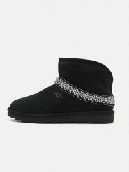 UGG Skórzane botki "Crescent" w kolorze czarnym rozmiar: 38. Czarne botki damskie Ugg, ze skóry, bez obcasa, bez zapięcia. Za 748.50 zł.