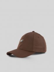 4F Czapka z daszkiem strapback damska - brązowa S/M (58cm). Brązowe czapki z daszkiem damskie 4f, bez wzorów. Za 69.99 zł.