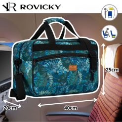 Pojemna torba podróżna wyposażona w dopinany pasek i zewnętrzną kieszeń zapinaną suwakiem Rovicky R-TL15608. Torby podróżne damskie ROVICKY, bez wzorów. Za 59.99 zł.