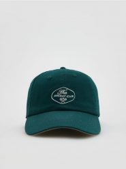 Czapka baseball z haftem - morski. Zielone czapki męskie Reserved, bez wzorów. Za 59.99 zł.