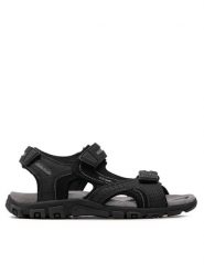 Geox Sandały U S.Strada D U8224D 050AU C9310 Czarny. Czarne sandały męskie Geox, ze skóry, bez zapięcia. Za 359.99 zł.