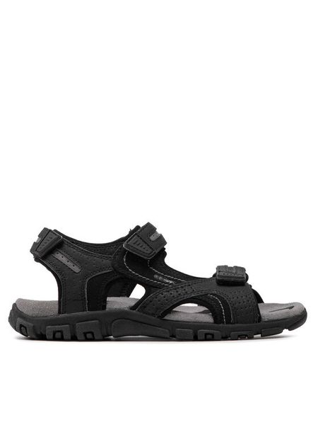 Geox Sandały U S.Strada D U8224D 050AU C9310 Czarny. Czarne sandały męskie Geox, ze skóry, bez zapięcia. Za 359.99 zł.