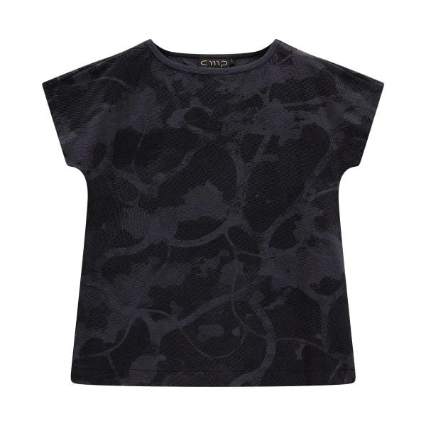 T-shirt z szerokim dekoltem damski CMP. Czarne t-shirty damskie CMP, s, bez wzorów, z materiału, bez kołnierzyka. Za 163.50 zł.