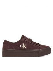 Calvin Klein Tenisówki Vulc Flatf Laceup Suede HW0HW03088 Bordowy. Czerwone trampki i tenisówki damskie CALVIN KLEIN, bez wzorów, ze skóry. Za 409.99 zł.