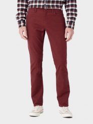 WRANGLER GREENSBORO MĘSKIE SPODNIE MATERIAŁOWE MATERIAŁ DAHLIA 112341456 W15Q016299. Spodnie materiałowe męskie Wrangler, bez wzorów, z materiału. Za 229.99 zł.