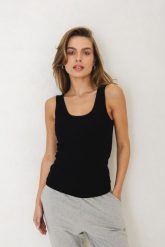 TOP PAM CZARNY S - Flawless. Czarne topy damskie Flawless, s, bez wzorów, z bawełny, bez kołnierzyka. Za 169.00 zł.
