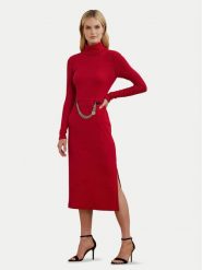 LAUREN RALPH LAUREN Sukienka dzianinowa 250951822002 Czerwony Slim Fit. Czerwone sukienki damskie Lauren Ralph Lauren, bez wzorów, z bawełny, bez kołnierzyka, bez ramiączek. Za 649.99 zł.