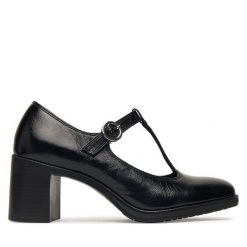 Półbuty Tamaris. Czarne półbuty damskie Tamaris, bez wzorów, bez obcasa, na obcasie. Za 379.99 zł.