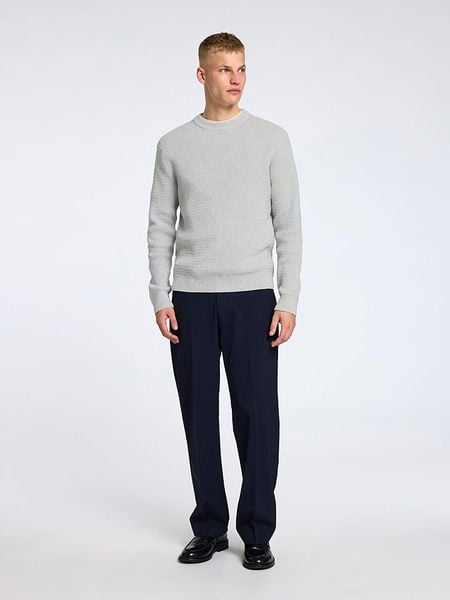 SELECTED HOMME Sweter "Theo" w kolorze jasnoszarym rozmiar: L. Szare swetry męskie Selected Homme, l, bez wzorów, z bawełny, bez kołnierzyka. Za 162.11 zł.