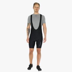Spodenki rowerowe Męskie Swedemount Core Bib Short Tights szybkoschnące. Czarne szorty męskie SWEDEMOUNT, bez wzorów, sportowe. Za 329.99 zł.
