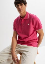 Koszulka polo z czystej bawełny organicznej piqué. Zielone koszulki polo męskie bonprix, l, z bawełny, bez ramiączek. Za 64.99 zł.