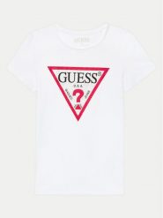 Guess T-Shirt J2YI51 K6YW1 Biały Regular Fit. Białe koszulki dziewczęce Guess, z aplikacjami, z bawełny, bez ramiączek. Za 69.99 zł.
