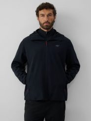 4F Kurtka softshell wiatroodporna membrana 5000 męska - czarna 3XL. Czarne kurtki męskie 4f, m, bez wzorów, z materiału, klasyczne, bez kaptura. Za 299.99 zł.