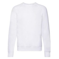 Lekka Raglanowa Bluza Unisex Dla Dorosłych. Niebieskie bluzy sportowe damskie Fruit of the Loom, m, bez wzorów, z bawełny, bez ramiączek, długie, z kapturem. Za 71.99 zł.