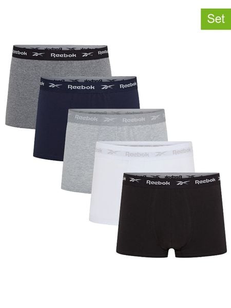 Reebok Bokserki (5 par) "Boyes" w różnych kolorach rozmiar: S. Bokserki męskie Reebok, bez wzorów. Za 94.95 zł.