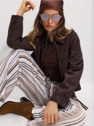 Spodnie wide leg w paski z wiskozą - wielobarwny. Spodnie materiałowe damskie Sinsay, bez wzorów, z wiskozy. Za 49.99 zł.