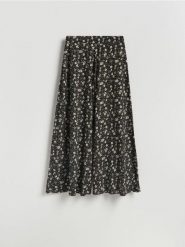 Wzorzyste spodnie palazzo - inny. Spodnie materiałowe damskie Reserved, bez wzorów, z dzianiny. Za 119.99 zł.