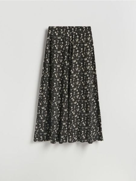 Wzorzyste spodnie palazzo - inny. Spodnie materiałowe damskie Reserved, bez wzorów, z dzianiny. Za 119.99 zł.