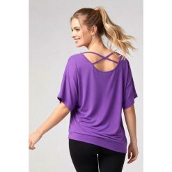 Bluzka damska do tańca i fitness Kizomba violet 2skin. Fioletowe bluzki sportowe damskie 2SkIN, bez kołnierzyka, bez ramiączek. Za 129.00 zł.
