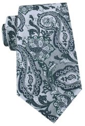 Męski Krawat - Chattier - Zimne Odcienie Zieleni i Srebra. Szare krawaty i muchy męskie Chattier, bez wzorów, z tkaniny, eleganckie. Za 55.00 zł.