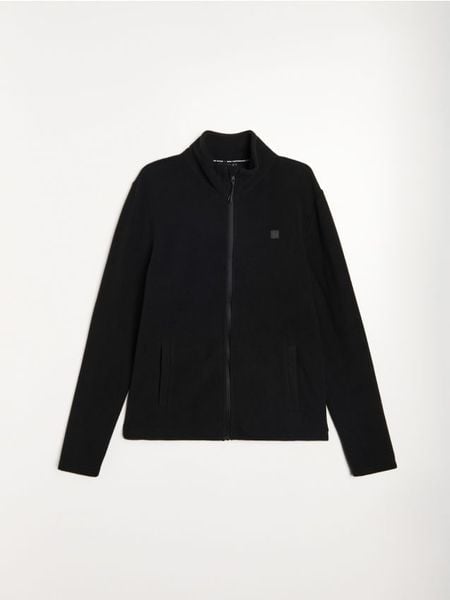 Sportowa bluza rozpinana ze stójką SNSY PERFORMANCE - czarny. Czarne bluzy bez kaptura męskie Sinsay, l. Za 59.99 zł.