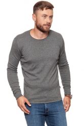MĘSKI SWETER WRANGLER ROLL EDGE CREW GREY MARL W8624RGVB 112132326. Szare swetry męskie Wrangler, m, bez wzorów, bez kołnierzyka. W wyprzedaży za 79.99 zł.