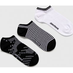 John Frank - Skarpety (3 pack). Czarne skarpetki męskie John Frank, bez wzorów, z bawełny. W wyprzedaży za 24.90 zł.