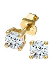 Revoni Złote kolczyki-wkrętki z diamentami rozmiar: onesize. Żółte kolczyki damskie Revoni, z diamentem, złote. Za 3,415.89 zł.