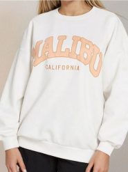Bluza z nadrukiem - kremowy. Białe bluzy bez kaptura damskie Sinsay, l. W wyprzedaży za 27.99 zł.