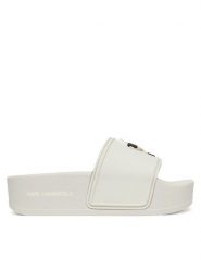 KARL LAGERFELD Klapki Kondo Maxi KL80805A Biały. Białe klapki damskie Karl Lagerfeld, bez wzorów, z tworzywa sztucznego, bez obcasa. Za 419.99 zł.