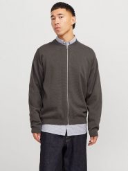 Jack & Jones Kardigan "Calvin" w kolorze antracytowym rozmiar: M. Czarne kardigany męskie Jack & Jones, m, bez wzorów, z bawełny, bez kołnierzyka. Za 113.99 zł.