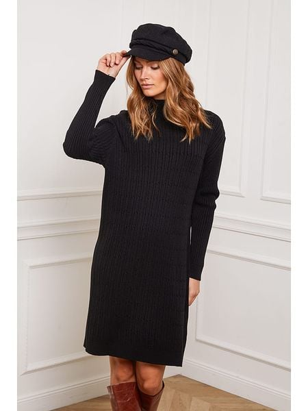 Joséfine Sukienka dzianinowa "Doumbia" w kolorze czarnym rozmiar: S. Czarne sukienki damskie Joséfine, na co dzień, s, bez wzorów, z dzianiny, bez kołnierzyka, bez ramiączek, midi, proste. Za 140.86 zł.
