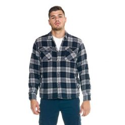Męska marynarka koszulowa Leone Lifestyle. Niebieskie marynarki męskie LEONE 1947 APPAREL, bez wzorów, z tkaniny. W wyprzedaży za 223.60 zł.