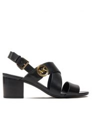 MICHAEL Michael Kors Sandały Vera 40S4VEMS1L Czarny. Czarne sandały damskie MICHAEL Michael Kors, bez wzorów, ze skóry, bez obcasa, na słupku. Za 549.99 zł.