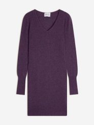 Perfect Cashmere Kaszmirowa sukienka "Joy" w kolorze fioletowym rozmiar: L. Różowe sukienki damskie Perfect Cashmere, na co dzień, l, bez wzorów, z kaszmiru, bez kołnierzyka, bez ramiączek, midi, proste. Za 413.99 zł.