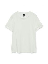 Vero Moda Koszulka w kolorze białym rozmiar: L. Białe bluzki damskie Vero Moda, l, bez wzorów, z bawełny, bez kołnierzyka. Za 61.60 zł.