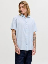 Jack & Jones Koszula "Summer" w kolorze błękitnym rozmiar: XL. Niebieskie koszule męskie Jack & Jones, xl, bez wzorów, z bawełny, bez kołnierzyka, bez ramiączek. Za 100.52 zł.