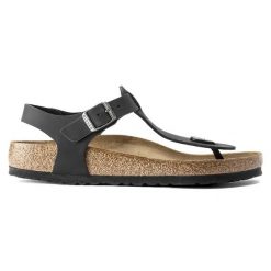 Birkenstock Kairo LEOI Black Sandały damskie. Czarne sandały damskie Birkenstock, bez wzorów, ze skóry, bez obcasa. Za 519.99 zł.