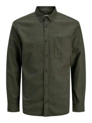 Jack & Jones Koszula - Slim fit - w kolorze khaki rozmiar: M. Brązowe koszule męskie Jack & Jones, m, bez wzorów, z bawełny, bez kołnierzyka, bez ramiączek. Za 96.83 zł.