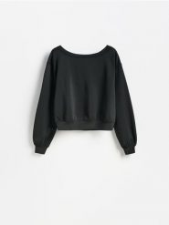 Gładka bluza z modalem - ciemnozielony. Zielone bluzy bez kaptura damskie Reserved, l, z dzianiny. Za 119.99 zł.