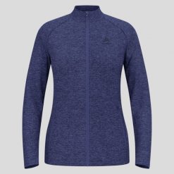 Bluza damska Odlo TENCIA Mid layer full zip. Niebieskie bluzy bez kaptura damskie Odlo, m, z elastanu. Za 449.99 zł.