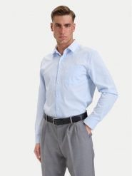 Calvin Klein Koszula Eoe Oxford LV04LH111G Niebieski jasny Regular Fit. Niebieskie koszule męskie CALVIN KLEIN, m, bez wzorów, z bawełny, bez kołnierzyka, bez ramiączek. Za 409.99 zł.