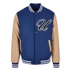 Kurtka Urban Classics Big U College. Czarne kurtki treningowe męskie Urban Classics, l, bez wzorów, z materiału. Za 510.00 zł.