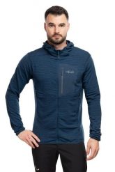 Bluza trekkingowa Ascendor Light Hoody. Niebieskie bluzy z kapturem męskie RAB, m, z hardshellu. Za 449.99 zł.